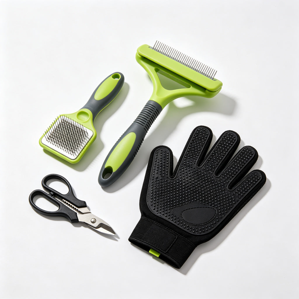 Pet Grooming Glove — Gentle Deshedding, Pair