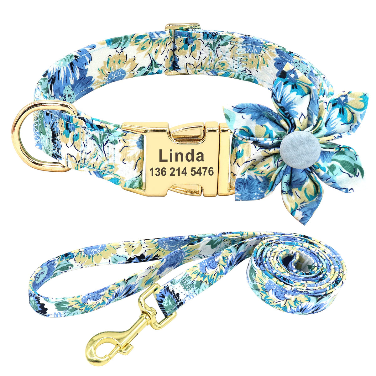 Patterned Collar & Leash Set