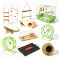 Bird Cage Accessory Set — Perches, Swing, Cups